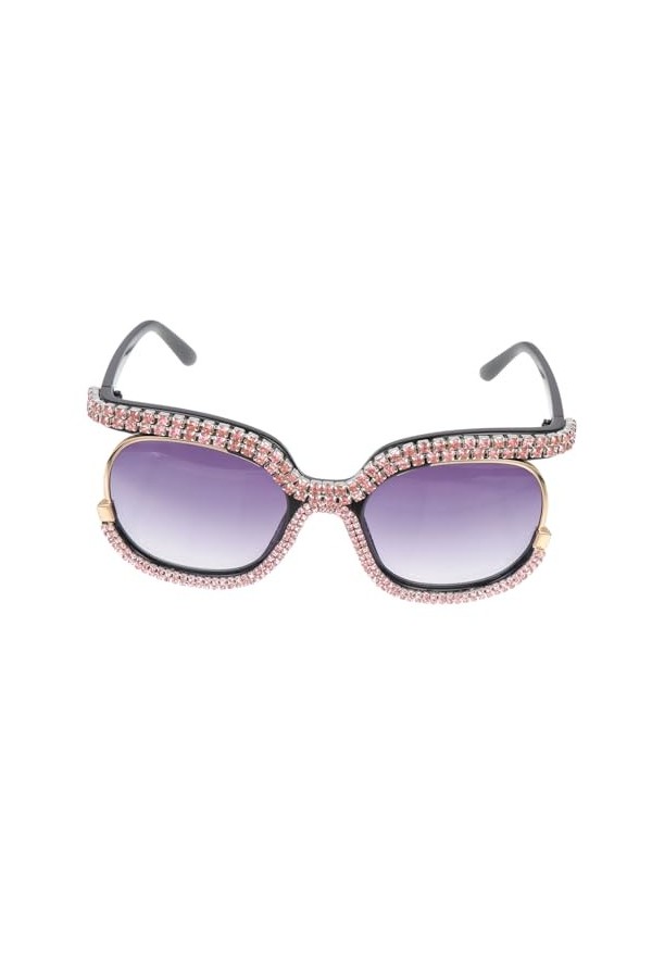Abaodam 1 Paire Des Lunettes De Soleil Lunettes De Soleil De Fête Dété Lunettes De Soleil Surdimensionnées Cristal Étincelan