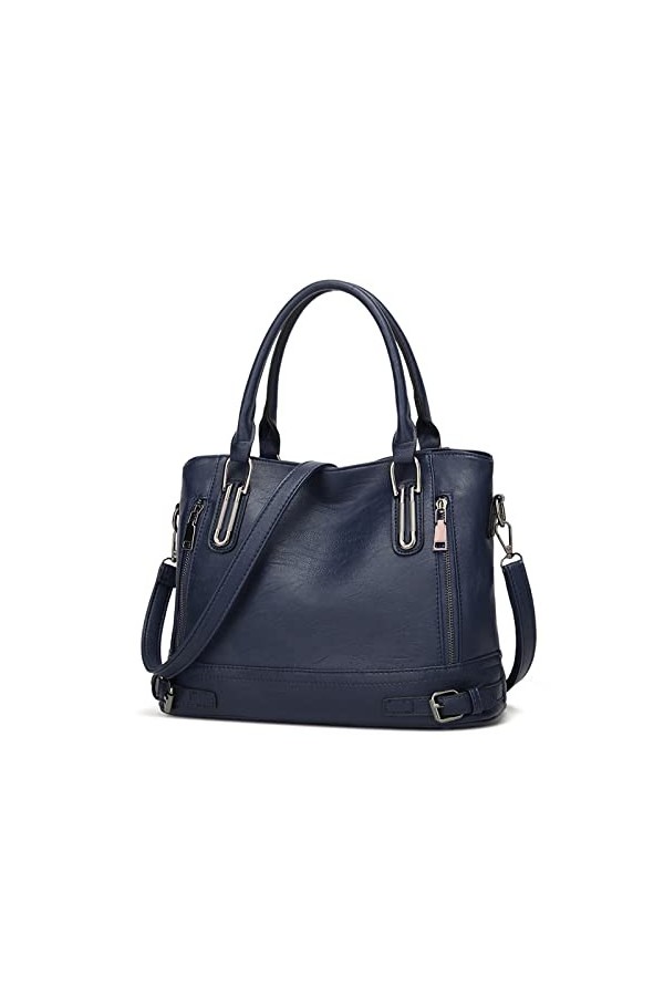 FANDARE Rétro Sac a Main Sacoche Femme Sacs Portés Epaule Cuir PU Étanche pour Achats Fête École Voyage Messenger Bags Brun