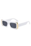 MUTYNE Lunettes de Soleil Mode Gelée Couleur Femmes Rétro Rectangle Dégradé Nuances UV400 Hommes Lunettes de Soleil, Blanc Gr