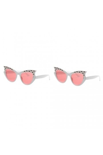 ABOOFAN 2Pcs Rivet Femmes Lunettes De Soleil À La Mode De Luxe Mode Lunettes De Soleil Mode Ronde Lunettes De Soleil Femmes P