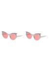 ABOOFAN 2Pcs Rivet Femmes Lunettes De Soleil À La Mode De Luxe Mode Lunettes De Soleil Mode Ronde Lunettes De Soleil Femmes P