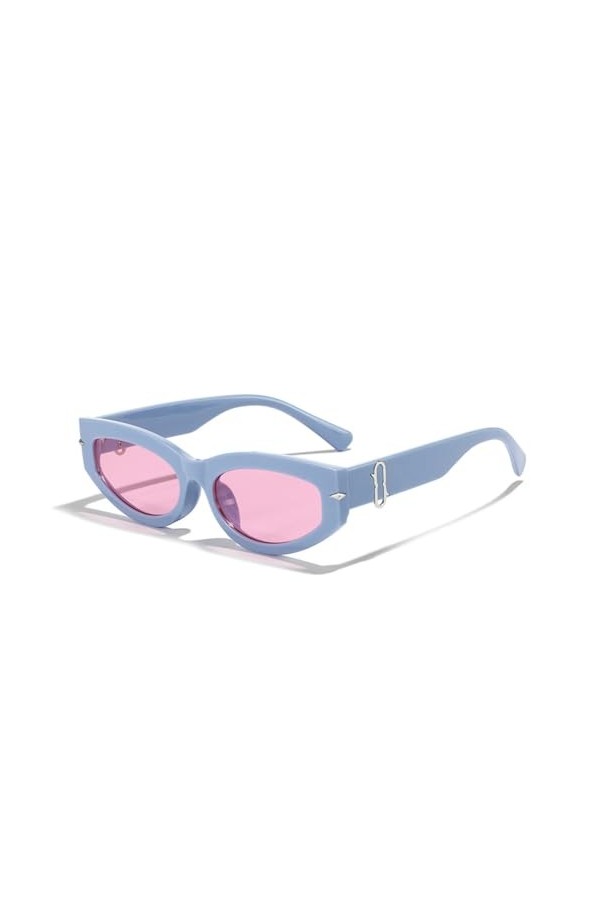 HPIRME Lunettes de soleil femme style punk homme lunettes de soleil œil de chat, rose, taille unique