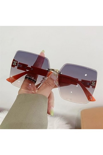 WOLWES Lunettes De Soleil À Bords Coupés sans Lunettes De Soleil for Femmes Lunettes De Soleil Anti-ultraviolets Color : 04,