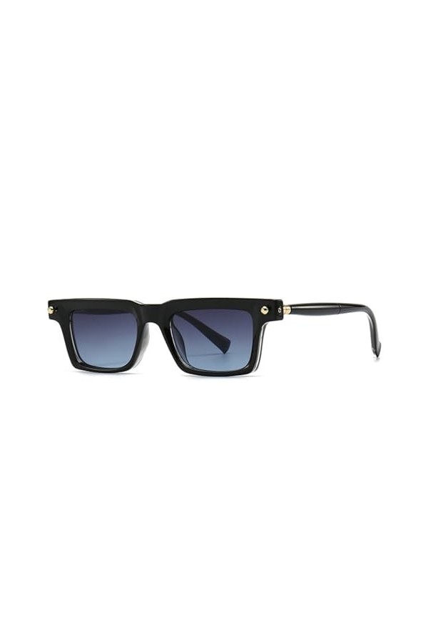 MUTYNE Mode Populaire Rectangle Femmes Lunettes de Soleil Dégradées Nuances UV400 Rétro Rivets Hommes Lunettes de Soleil Tend