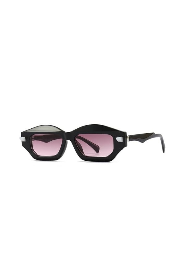MUTYNE Lunettes de soleil œil de chat polygone pour femmes, nuances dégradées UV400, lunettes de soleil à rivets à la mode, n