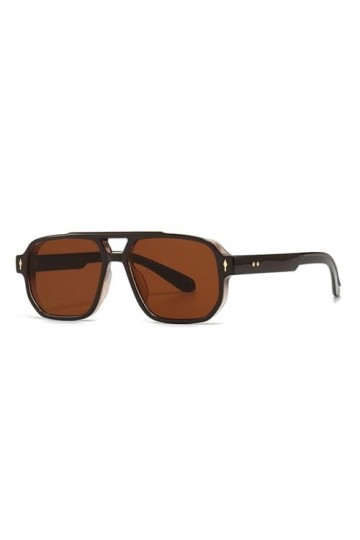 HCHES Lunettes de soleil carrées de style rétro Uv400 femmes hommes lunettes de soleil pour femmes marron noir, marron, taill