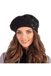 VIVISENCE Bonnet Béret Élégant 7037, Noir,UNI