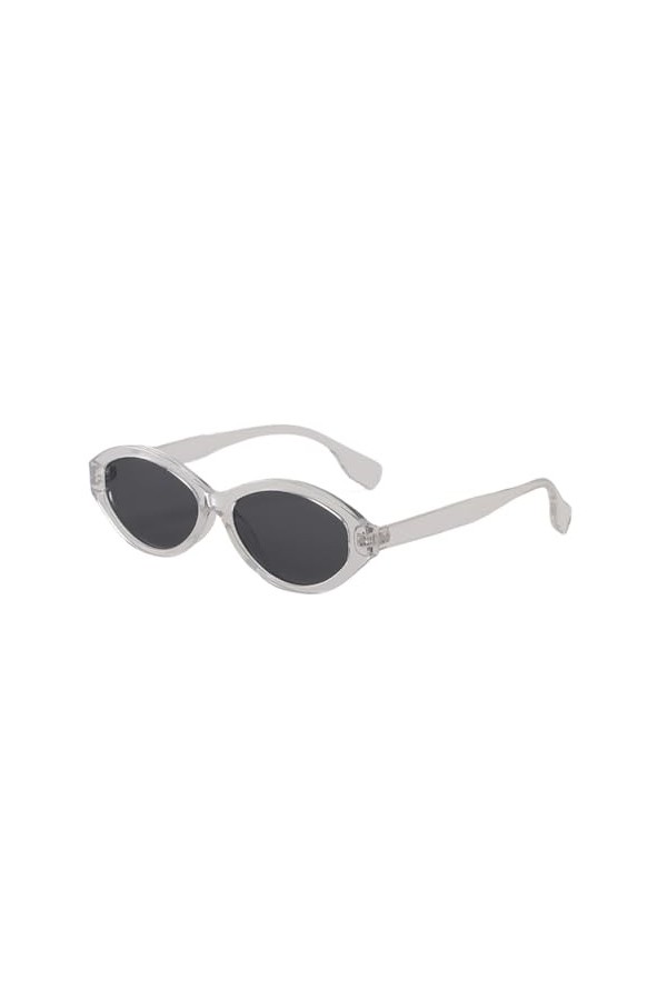 HPIRME Lunettes de soleil ovales pour femme, rétro, vintage, verres anti-UV, transparents, taille unique