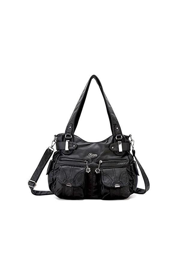 FANDARE Grand Sacs Portés Epaule Femme Sac Bandoulieres Sacoche Étanche Cuir PU pour Achats Fête École Voyage Crossbody Hobo 
