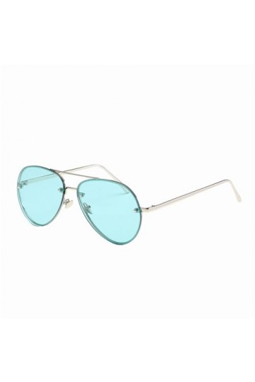 HCHES Lunettes de Soleil Vintage sans Monture Femmes Hommes Rétro Lentille Claire Revêtement Miroir Lunettes de Soleil pour F