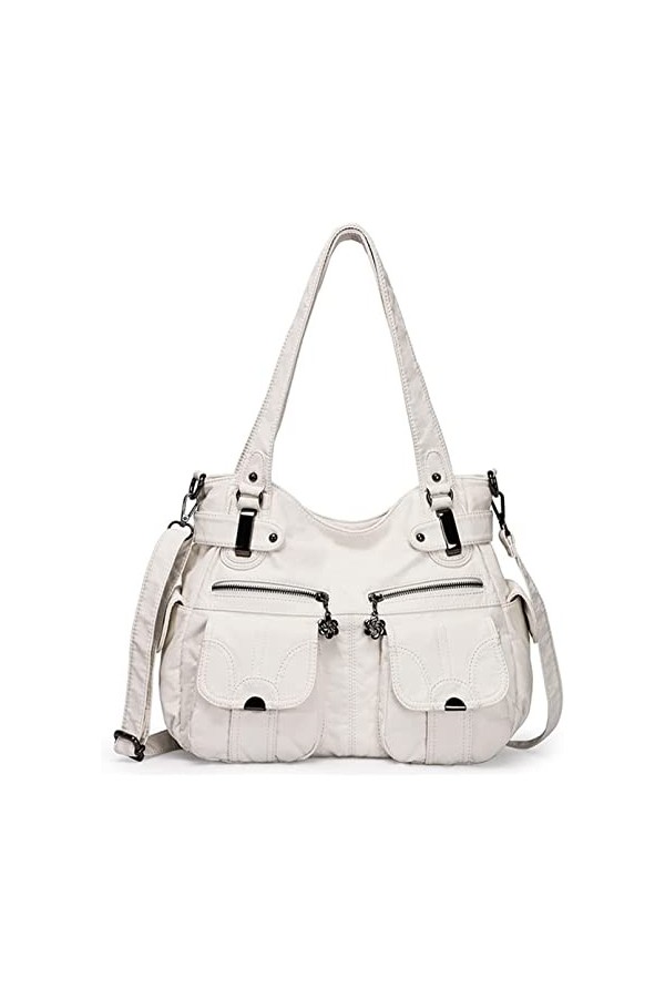 FANDARE Grand Sacs Portés Epaule Femme Sac Bandoulieres Sacoche Étanche Cuir PU pour Achats Fête École Voyage Crossbody Hobo 