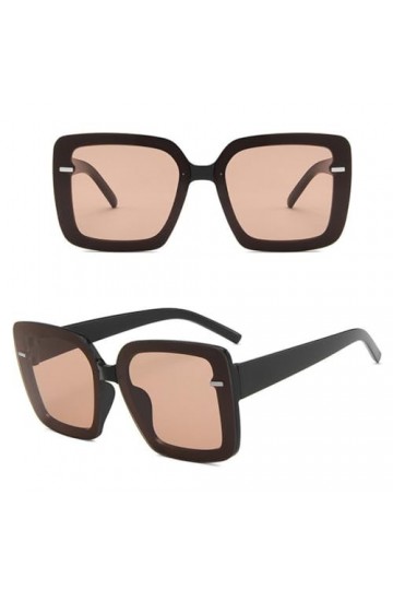 HCHES Lunettes de Soleil surdimensionnées dégradées pour Femmes Lunettes de Soleil carrées Dames Lunettes à Grande Monture UV