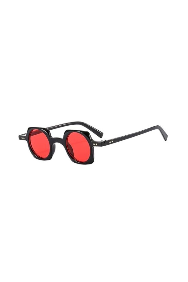 MUTYNE Rétro Petites Lunettes de Soleil carrées Hommes Mode Clair Rond océan lentille Lunettes Femmes Punk Rivets Lunettes de