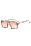 Lunettes de soleil carrées polygone rétro Femmes Mode Jelly Color Eyewear Shades UV400 Designer Men Trending Sun Glasses, Gre