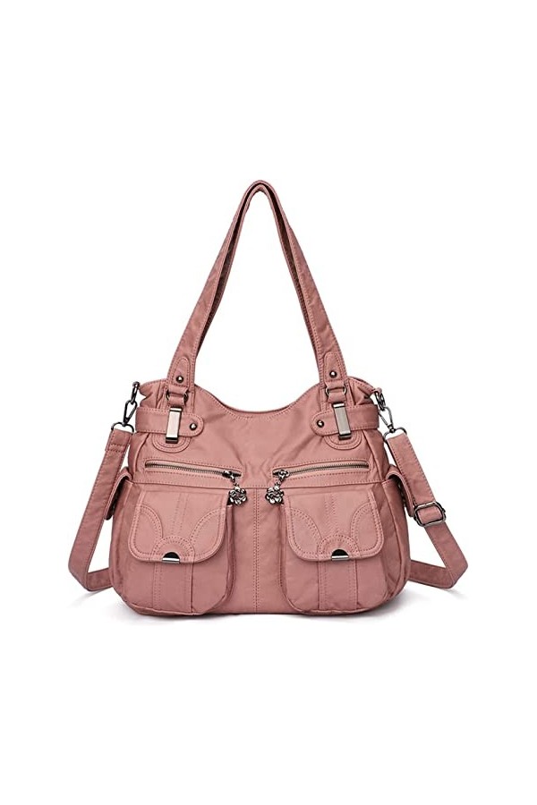 FANDARE Grand Sacs Portés Epaule Femme Sac Bandoulieres Sacoche Étanche Cuir PU pour Achats Fête École Voyage Crossbody Hobo 