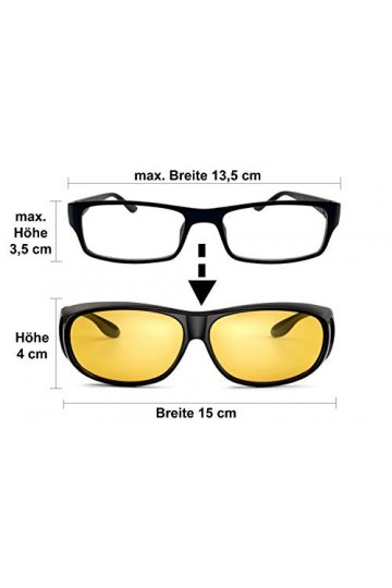 FALINGO Lunettes de vision nocturne, lunettes de vision nocturne, lunettes de conduite anti-éblouissement UV 380, Noir