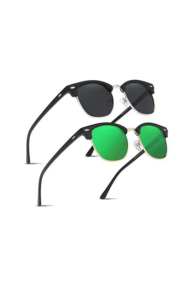 Ninesun miroir lunettes de soleil polarisées semi-sans monture pour hommes et femmes à la mode en plein air pour les lunettes