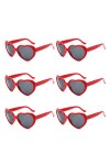 YAMEIZE Lunettes de soleil vintage en forme de coeur 6Pack pour femmes hommes Love Heart Shaped 6pcs Group Fancy Colorful UV4