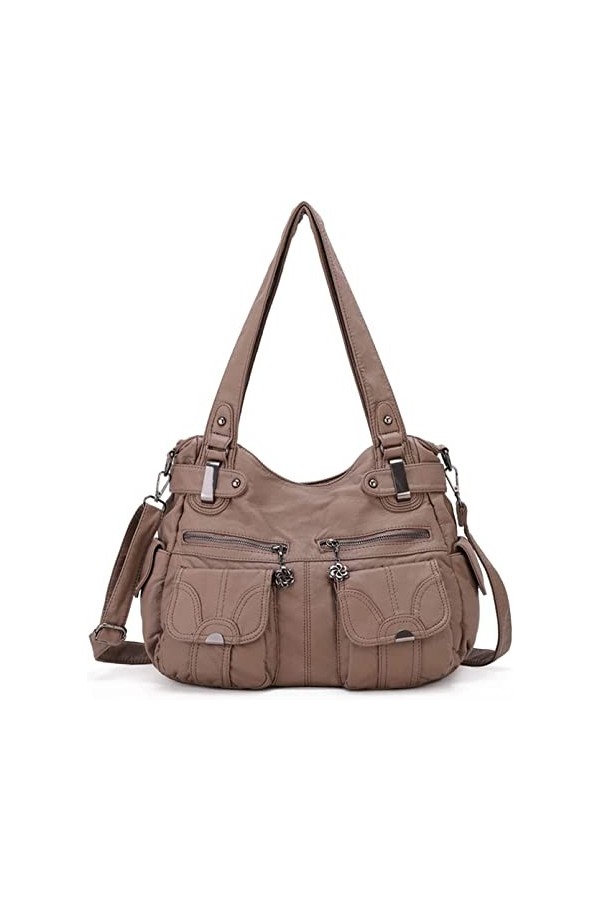 FANDARE Grand Sacs Portés Epaule Femme Sac Bandoulieres Sacoche Étanche Cuir PU pour Achats Fête École Voyage Crossbody Hobo 