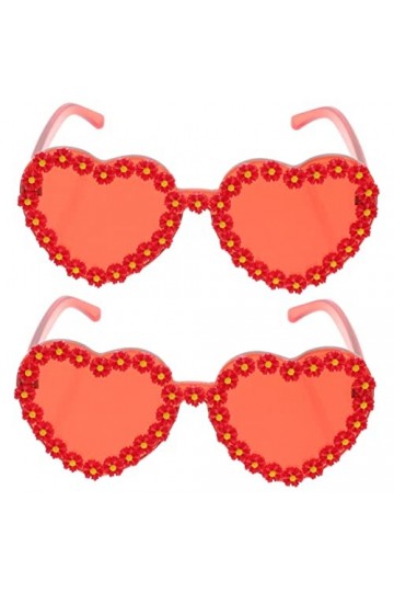 SOIMISS 2 Pièces Lunettes De Soleil Coeur Lunettes De Soleil De Quai Pour Femmes Lunettes De Soleil De Plage Dété Lunettes D