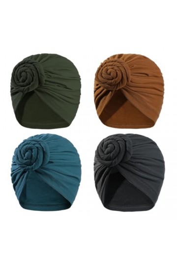 Turban extensible pour femme – Bandeau à nœud africain doux pré-noué pour femme noire, Lot de 12 couleurs, Taille unique