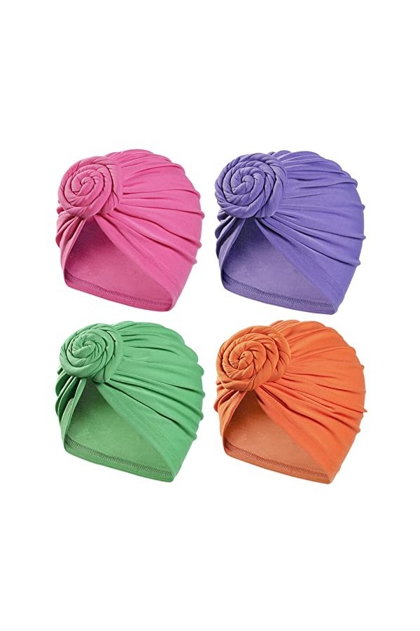 Turban extensible pour femme – Bandeau à nœud africain doux pré-noué pour femme noire, Lot de 12 couleurs, Taille unique
