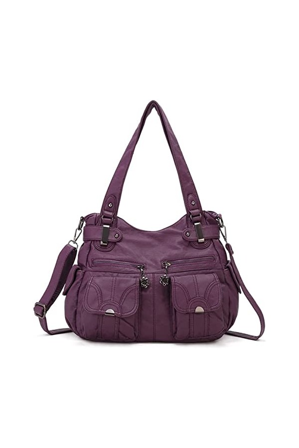FANDARE Grand Sacs Portés Epaule Femme Sac Bandoulieres Sacoche Étanche Cuir PU pour Achats Fête École Voyage Crossbody Hobo 