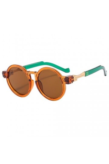 HCHES Lunettes de soleil rondes Steampunk pour femmes, lunettes de soleil UV400 pour hommes, vert, taille unique