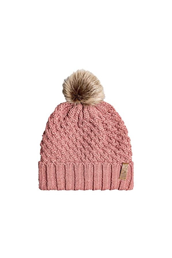 Roxy Blizzard-Bonnet à&nbsp; Pompon Femme, Rose dusty rose , Taille Unique