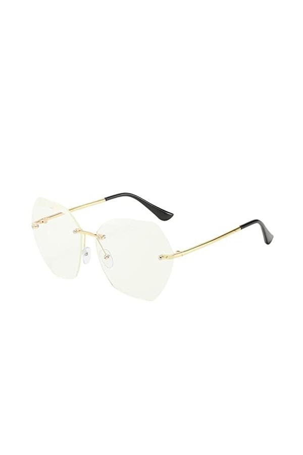 UYUME Lunettes de Soleil de Mode, Lunettes de Soleil Vintage sans Monture Femmes Hommes Rétro Verres de Coupe Lunettes de Sol