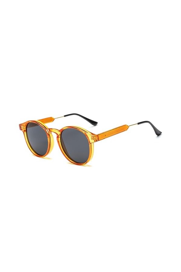 HCHES Lunettes de Soleil Rondes Rétro Hommes Femmes Vintage Petites Lunettes de Soleil pour Hommes Lunettes de Conduite Nuanc