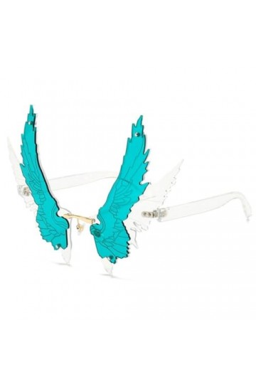 MUTYNE Lunettes de Soleil à Ailes de Mode Femmes Vintage Steampunk Lunettes de Soleil sans Monture Femme Océan Lentille Lunet