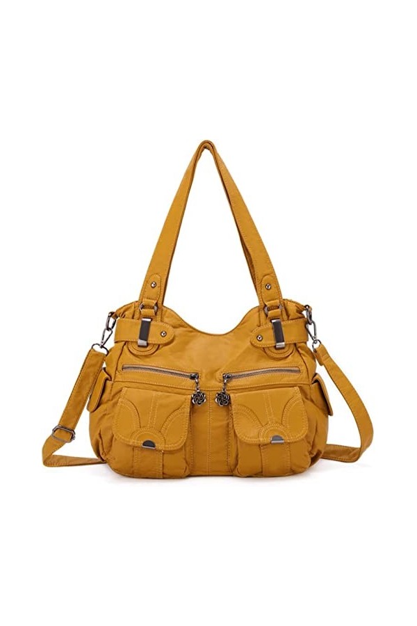 FANDARE Grand Sacs Portés Epaule Femme Sac Bandoulieres Sacoche Étanche Cuir PU pour Achats Fête École Voyage Crossbody Hobo 