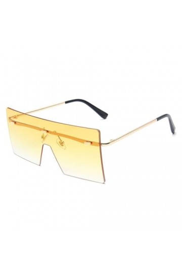 HCHES Lunettes de soleil sans monture surdimensionnées pour femmes, grandes lunettes de soleil sans cadre pour dames, verres 