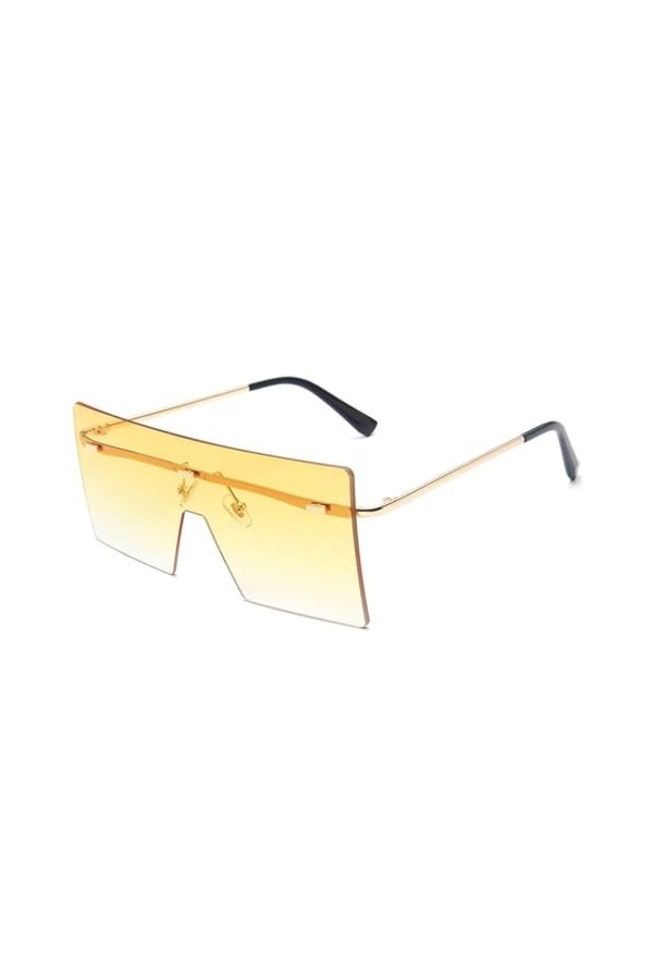 HCHES Lunettes de soleil sans monture surdimensionnées pour femmes, grandes lunettes de soleil sans cadre pour dames, verres 