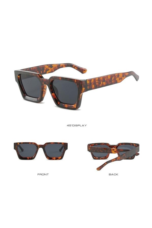 MUTYNE Lunettes de Soleil Carrées Classiques Femmes Hommes Punk Multicolores Tendances Lunettes UV400 Dégradé Nuances Femme L