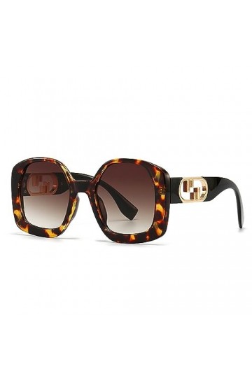 HCHES Lunettes de Soleil carrées pour Femmes Vintage Punk Lunettes de Soleil surdimensionnées pour Hommes Nuances UV400 Lunet