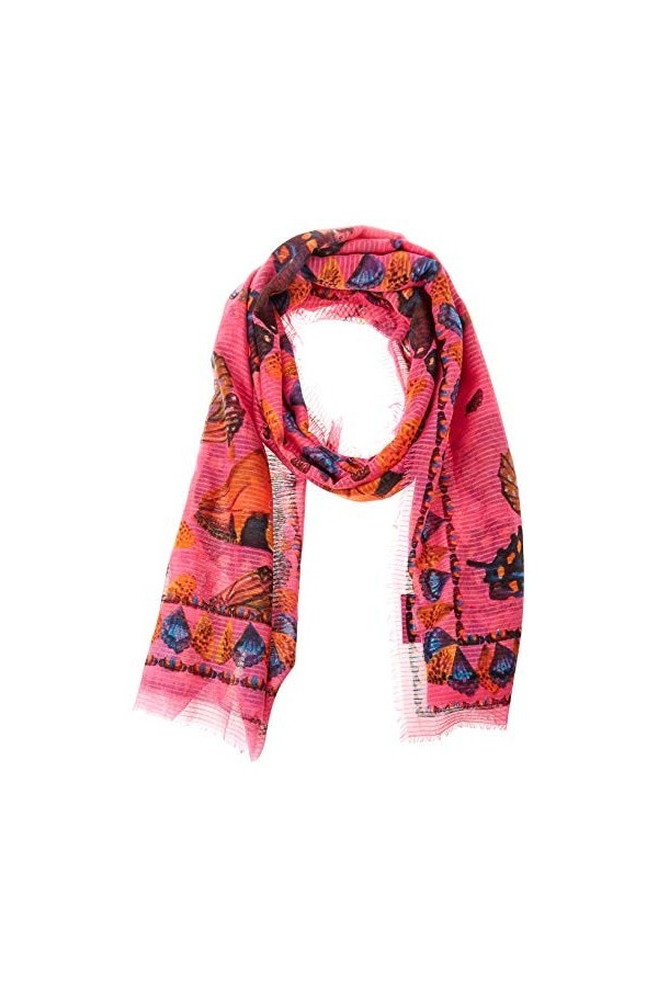 Desigual Fou_Butterfly Galactic Foulard Tendance, Rouge, Taille Unique Femme