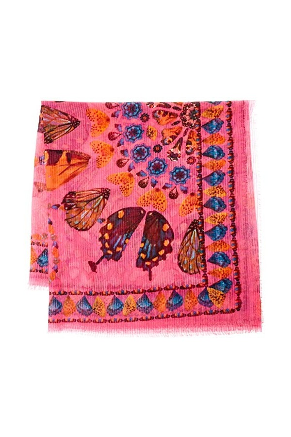 Desigual Fou_Butterfly Galactic Foulard Tendance, Rouge, Taille Unique Femme
