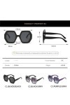 HCHES Lunettes de soleil pour femmes lunettes de soleil polygonales strass décoration lunettes de soleil rétro femme UV400 dé