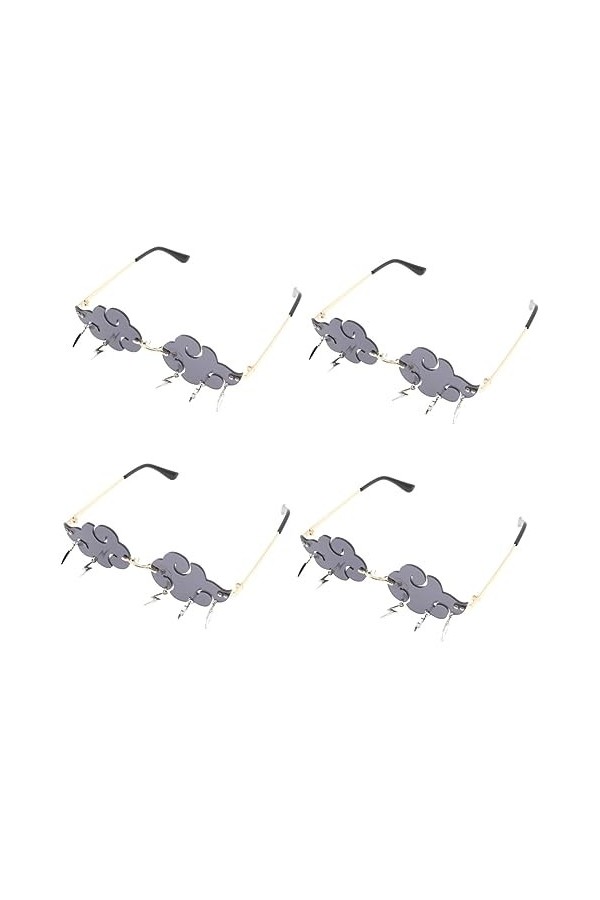 Didiseaon 4Pcs Pas De Lunettes De Soleil Vintage Lunettes De Soleil En Forme De Lunettes De Soleil Mode Femme Vêtements Lunet