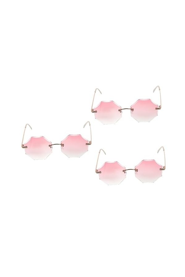 GALPADA 3 Pièces Lunettes De Soleil Sans Monture Lunettes De Soleil Tendance Pour Femmes Lunettes De Soleil De Quai Pour Femm