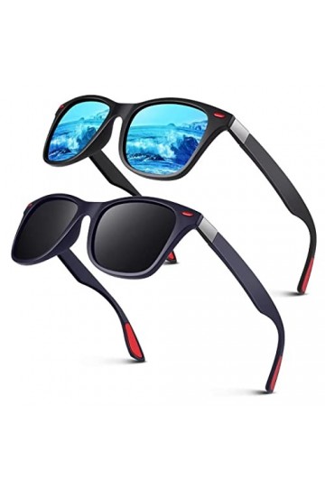 LINVO Lunettes de Soleil Homme Polarisées Mode Vintage Classiques Ultraléger TR90 Lunette Femme Carrées 100% Protection UV400