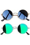 Joopin Lunette de Soleil Polarisée Ronde pour Homme et Femme - 2 Pack Lunettes Rétros Vintage Style Basique Or Noir et Vert