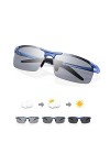 TJUTR Homme Lunette De Soleil Photochromiques Polarisées Conduite Pêche Golf Eyewear 100% UVA UVB Protection Gris/Gris sport