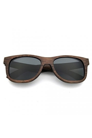 LUI SUI Bois de bambou naturel rétro fait à la main Lunettes de soleil polarisées Lunettes en bois miroir pour hommes Femmes 