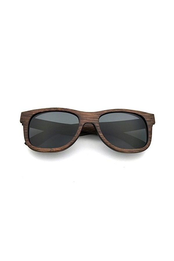 LUI SUI Bois de bambou naturel rétro fait à la main Lunettes de soleil polarisées Lunettes en bois miroir pour hommes Femmes