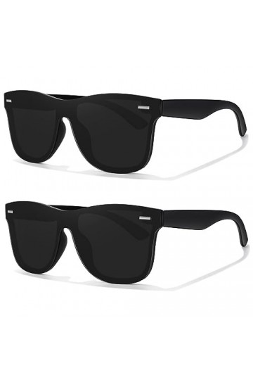 LINVO Lunettes de Soleil Homme Femme Polarisées Mode,Abat-jour Plats Seule Pièce Conduite Pêche Protection UV