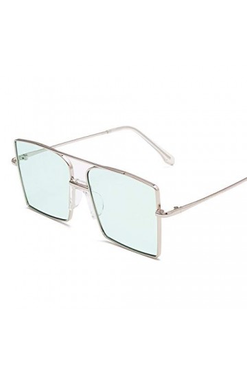 HAOMAO Vintage Lunettes de Soleil carrées surdimensionnées pour Femmes Hommes personnalité en métal lentille Claire Lunettes 
