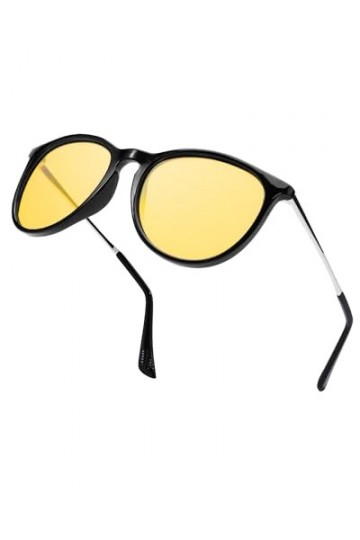 LVIOE Lunettes de conduite de nuit pour femme homme avec lentille jaune polarisée